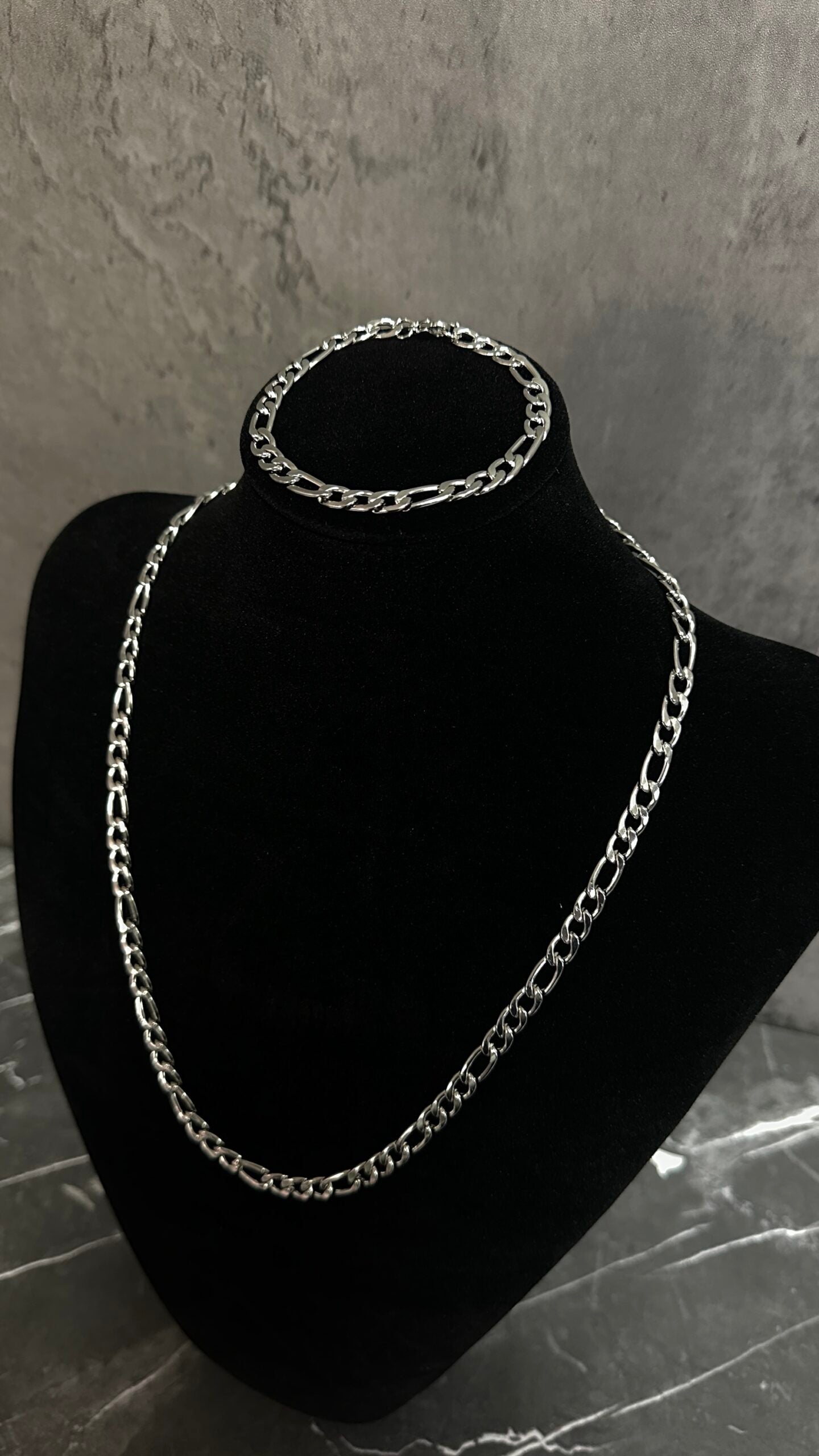 PACK PULSERA 20cm + CADENA 54CM PLATA