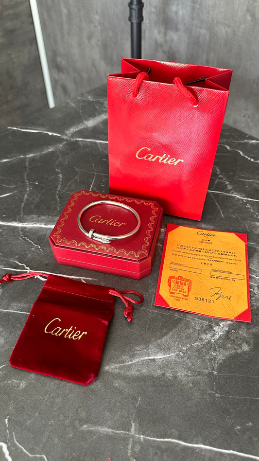 BRAZALETE CLAVO PLATA BRILLANTES