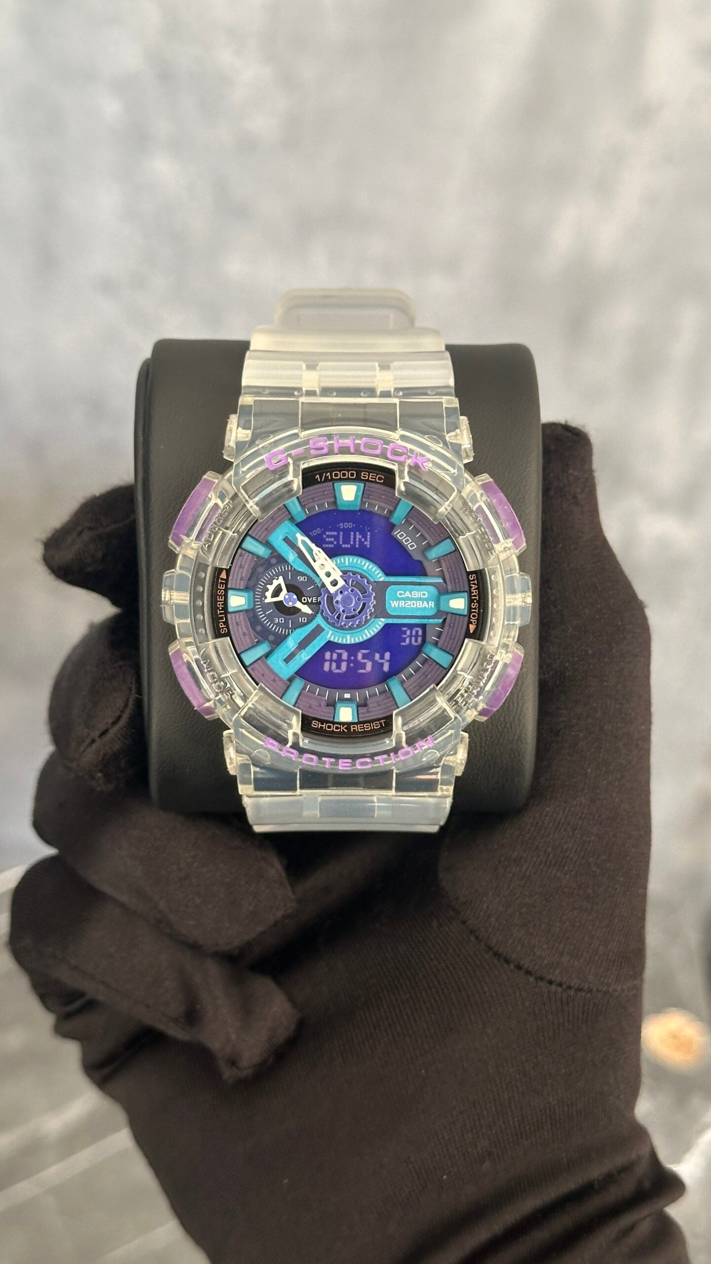 G-SHCK SEMITRANSPARENTE DIAL MORADO