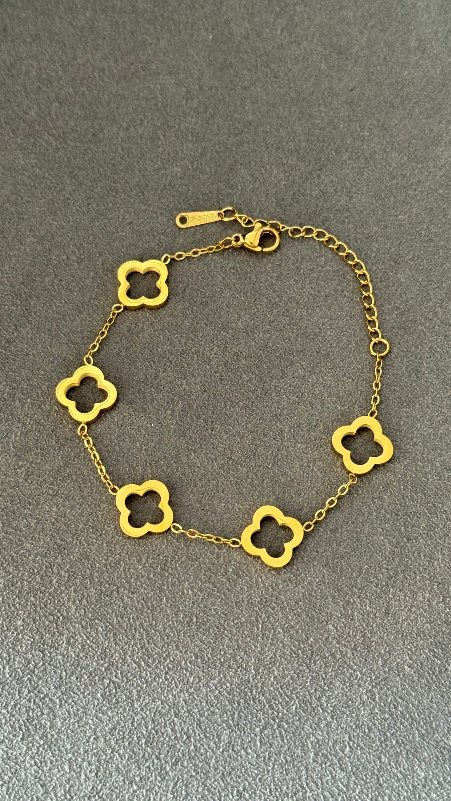 PULSERA TRÉBOL FULL ORO
