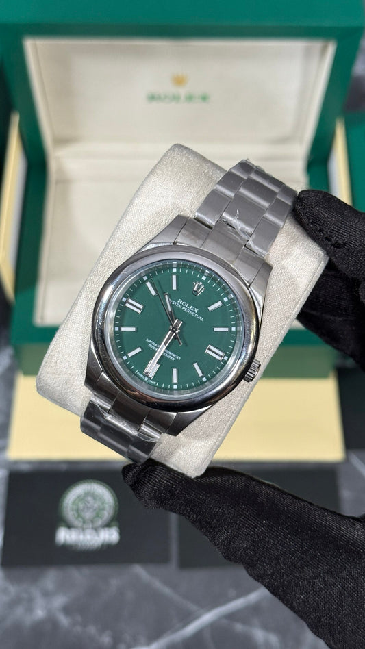 RLX OYSTER PERPETUAL (PLATA/VERDE)