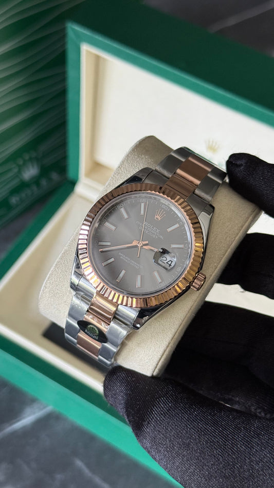 RLX DATEJUST (GRIS/ ORO ROSA/ PLATA) 41MM