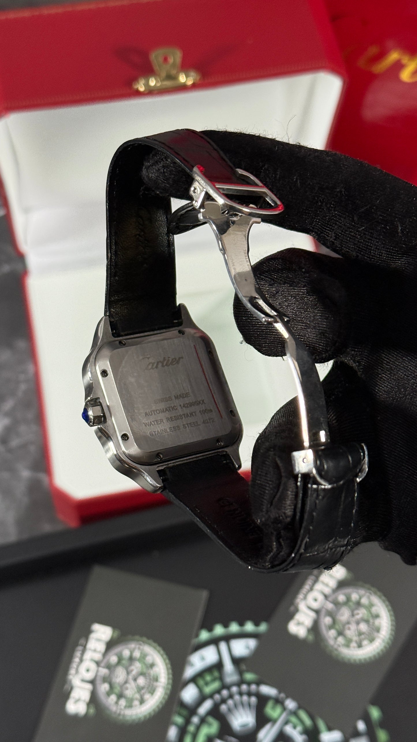 CRT SANTOS (PLATA/NEGRO) PIEL