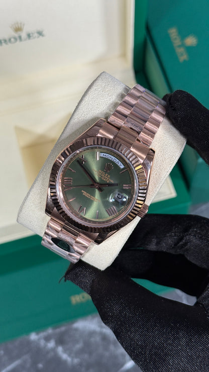 RLX DAY-DATE (ORO ROSA/VERDE-ROMANO)