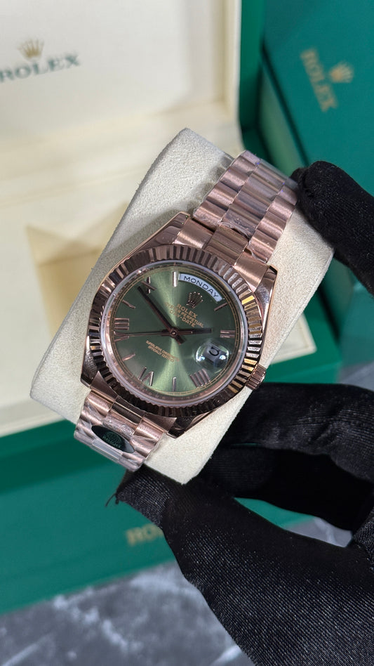 RLX DAY-DATE (ORO ROSA/VERDE-ROMANO)
