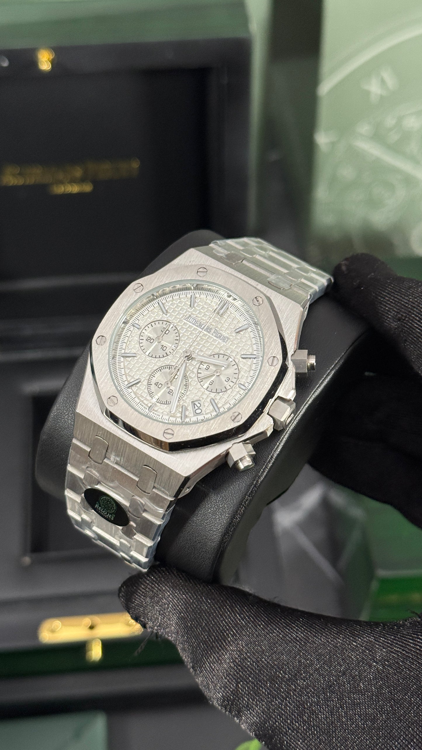 AP ROYAL OAK CRONÓGRAFO (PLATA/BLANCO)