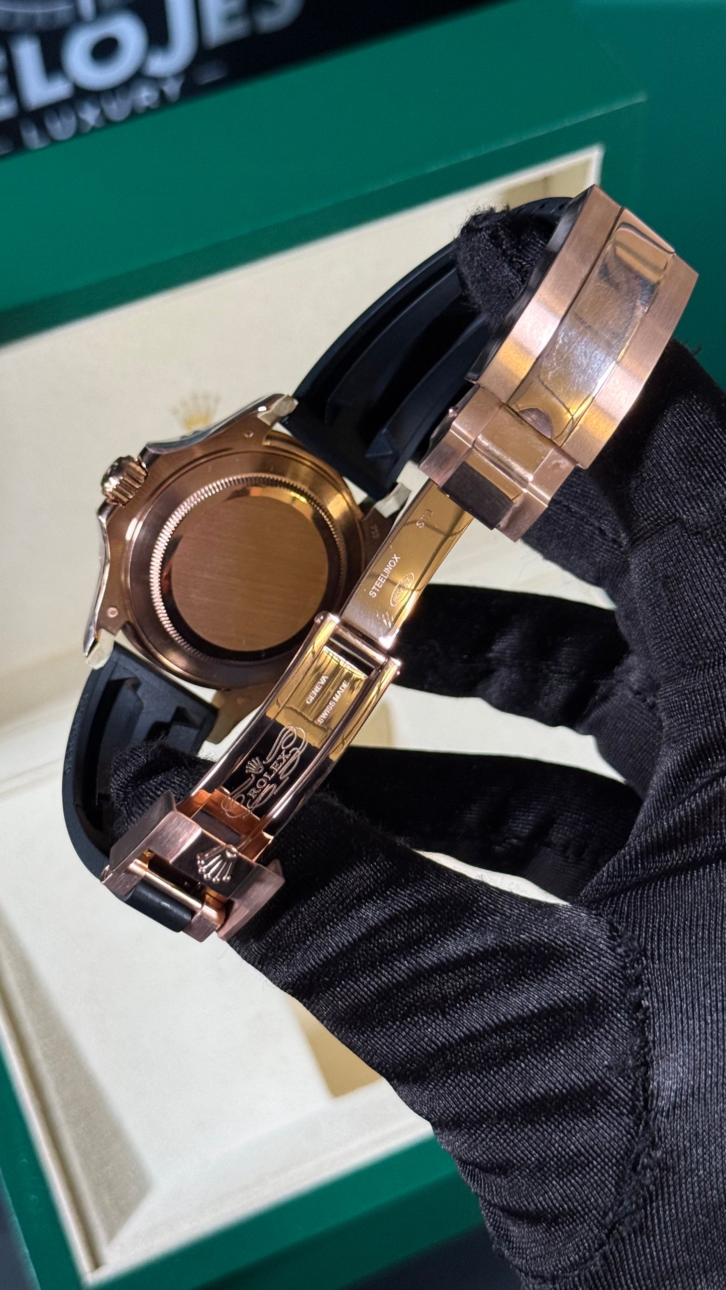 RLX YACHT-MAST (ORO ROSA / NEGRO) GOMA 40MM