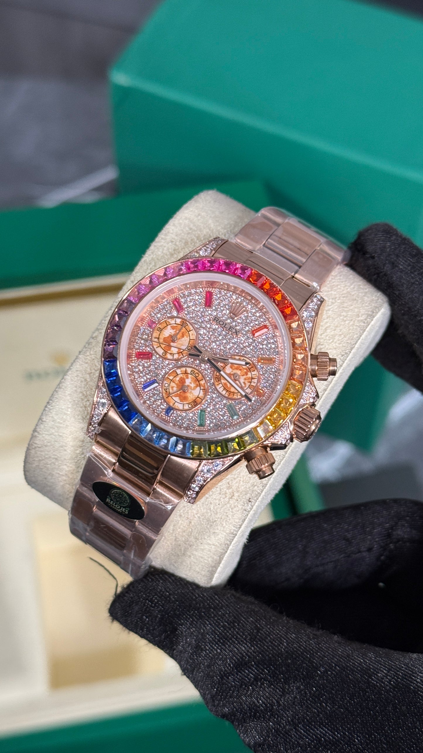 RLX DAYTONA RAINBOW (ORO ROSA/DIAMANTES)