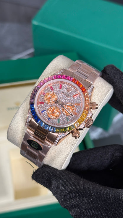 RLX DAYTONA RAINBOW (ORO ROSA/DIAMANTES)