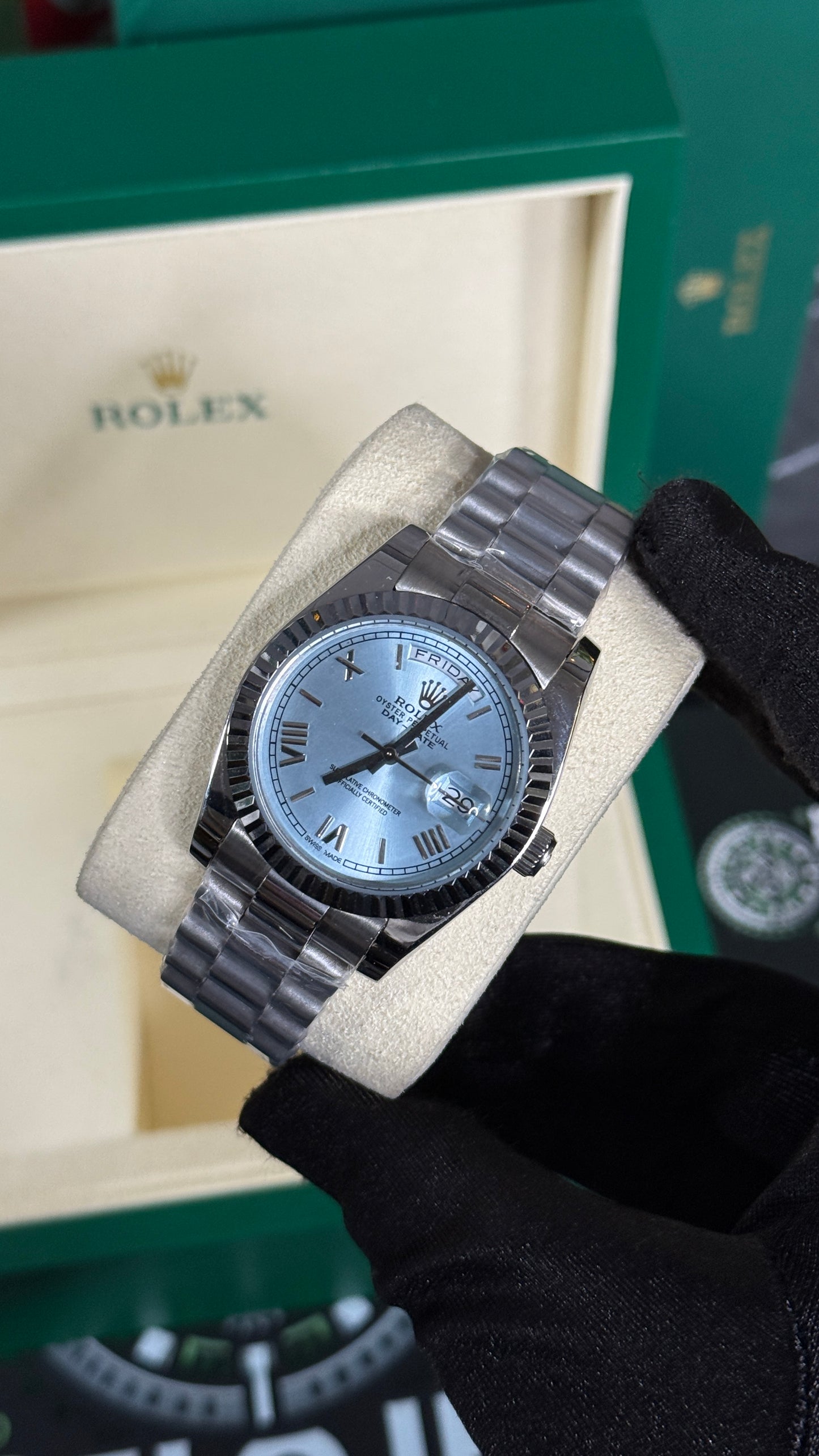 RLX DAY-DATE (PLATA/AZUL) 36MM