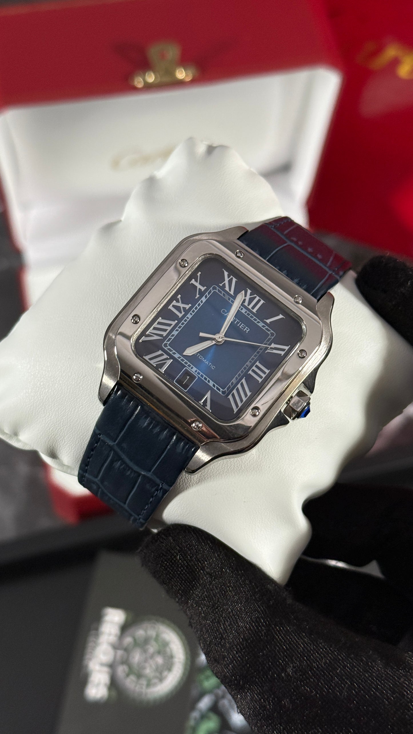 CRT SANTOS (PLATA/AZUL) PIEL