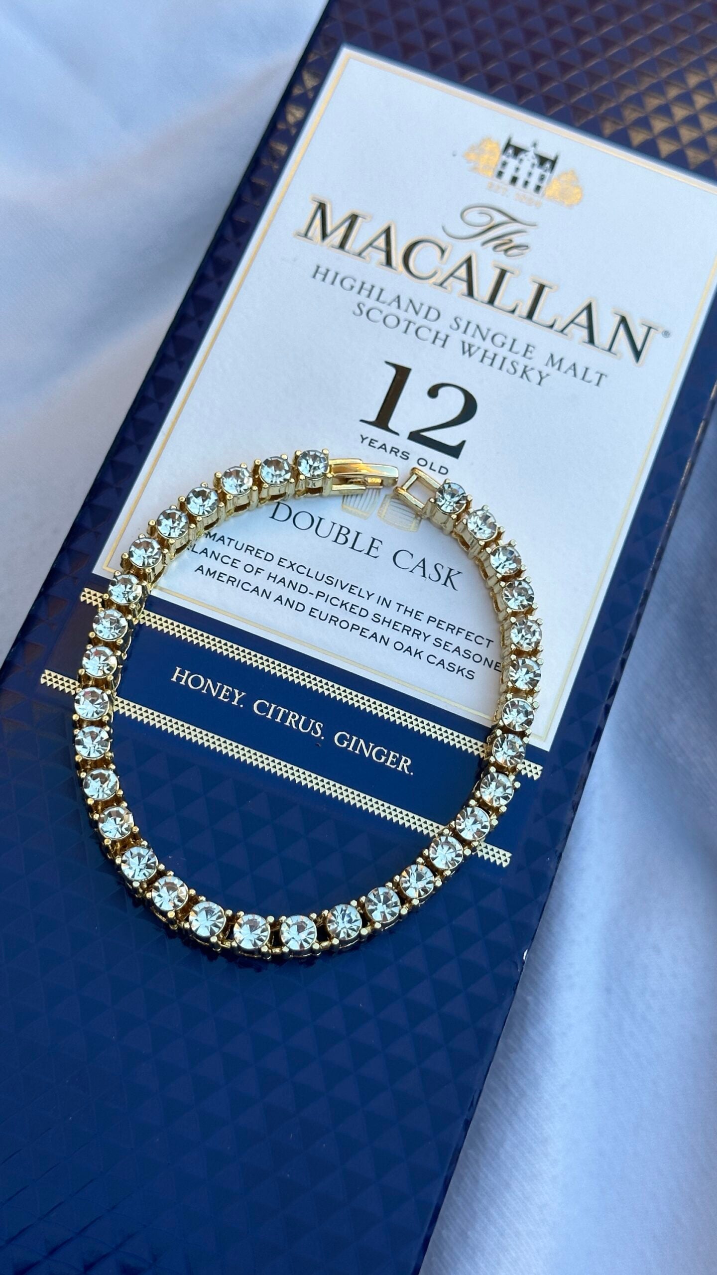 PULSERA DIAMANTES ORO 20cm