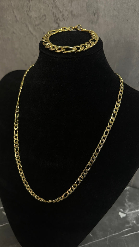 PACK PULSERA 20cm + CADENA 54CM ORO