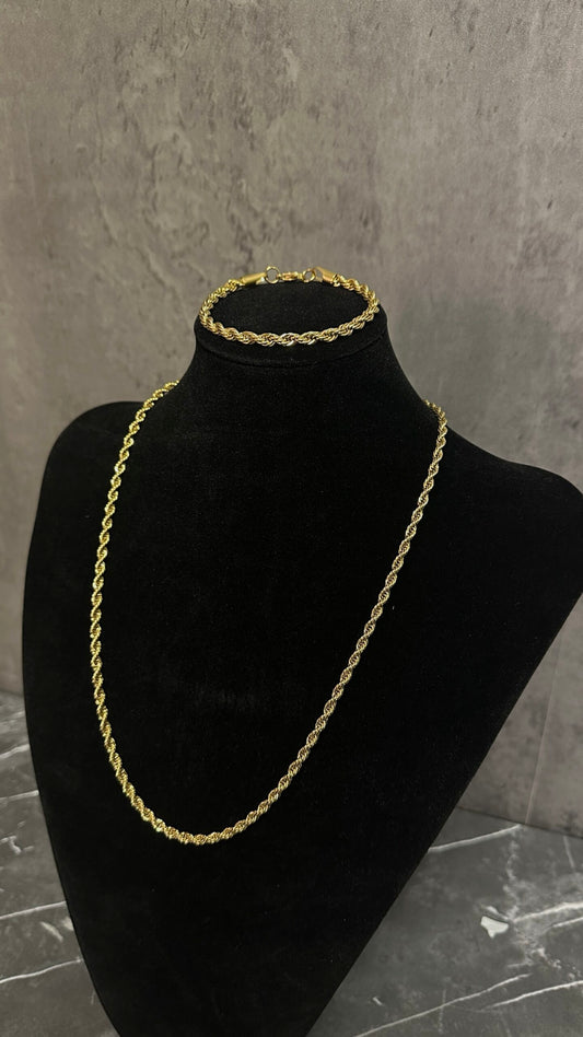 PACK PULSERA 20cm + CADENA 54 CM ORO