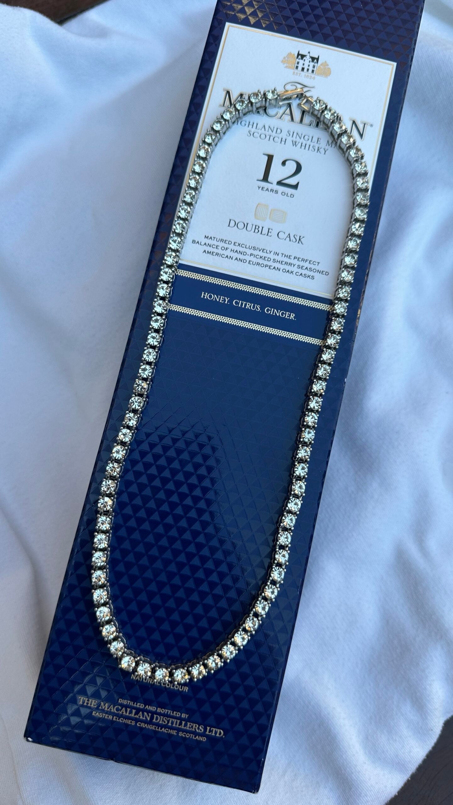 CADENA DIAMANTES PLATA 50 cm