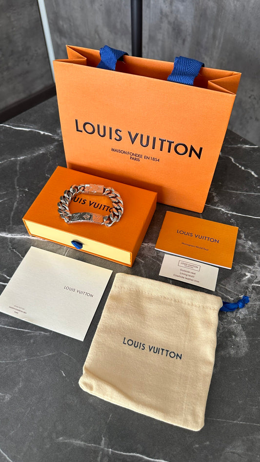 PULSERA LV ESTAMPADO PLATA