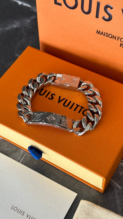 PULSERA LV ESTAMPADO PLATA