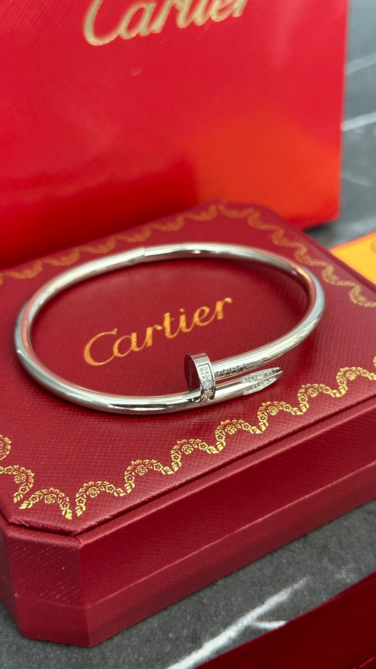 BRAZALETE CLAVO PLATA BRILLANTES