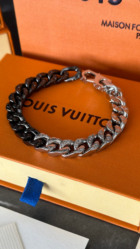 PULSERA PLATA/NEGRA LV