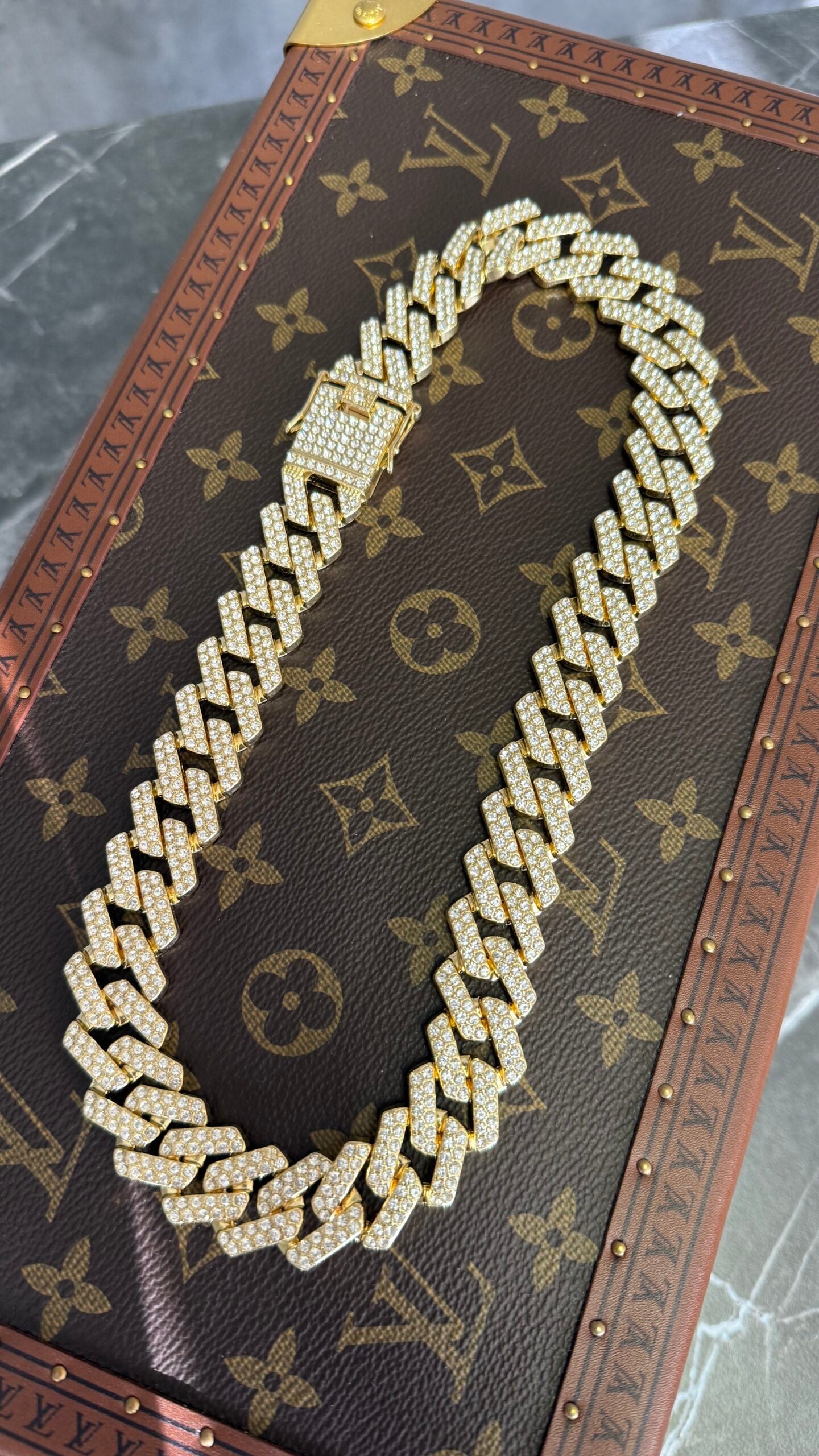 CADENA DIAMANTES ORO 50 CM