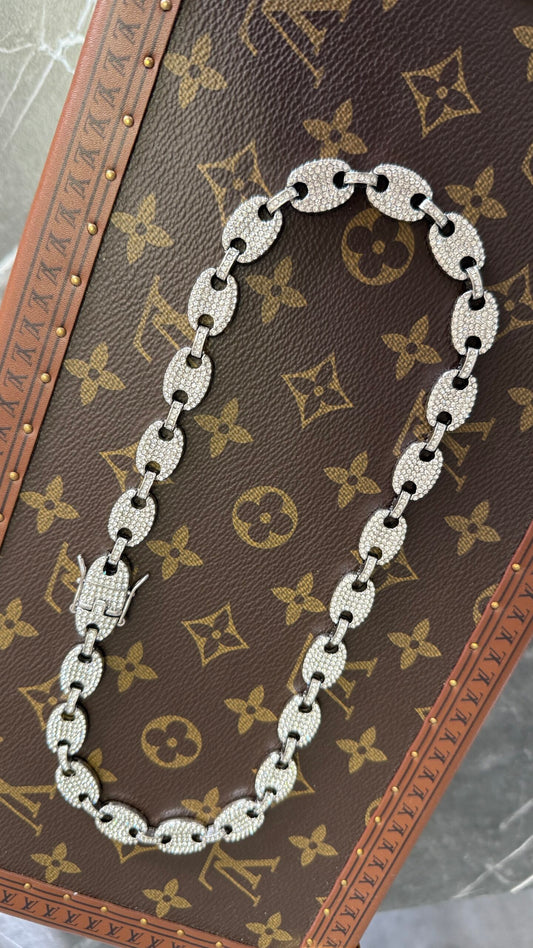 CADENA DIAMANTES PLATA 50CM