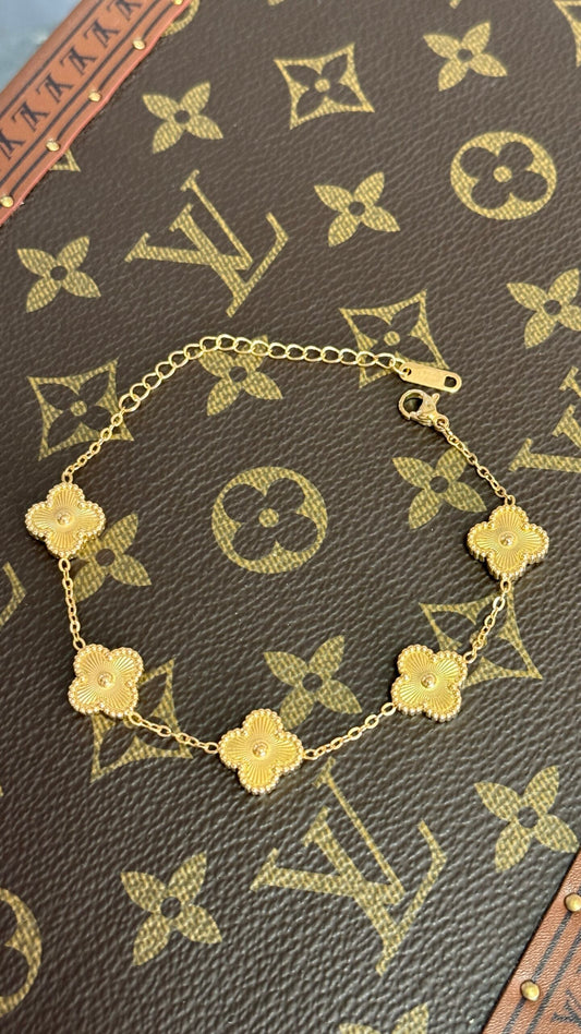 PULSERA TRÉBOL ORO