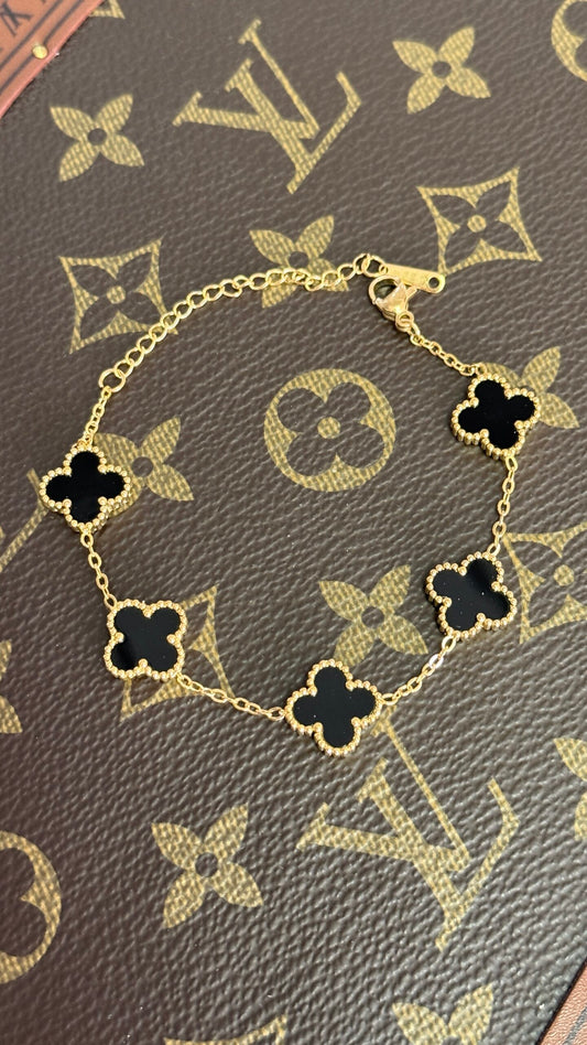 PULSERA TRÉBOL NEGRO