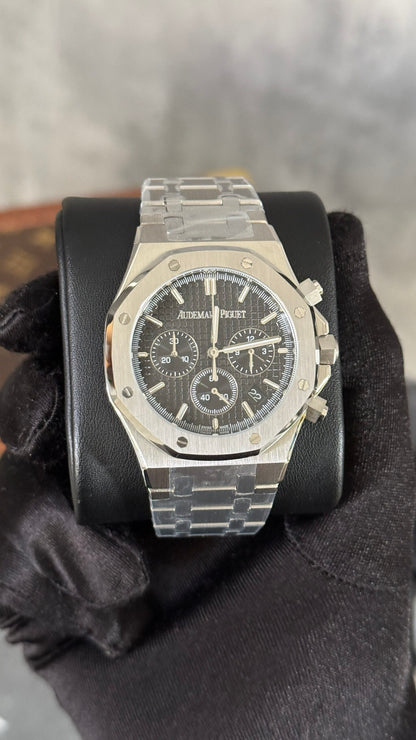 AP ROYAL OAK CRONÓGRAFO (PLATA/NEGRO)