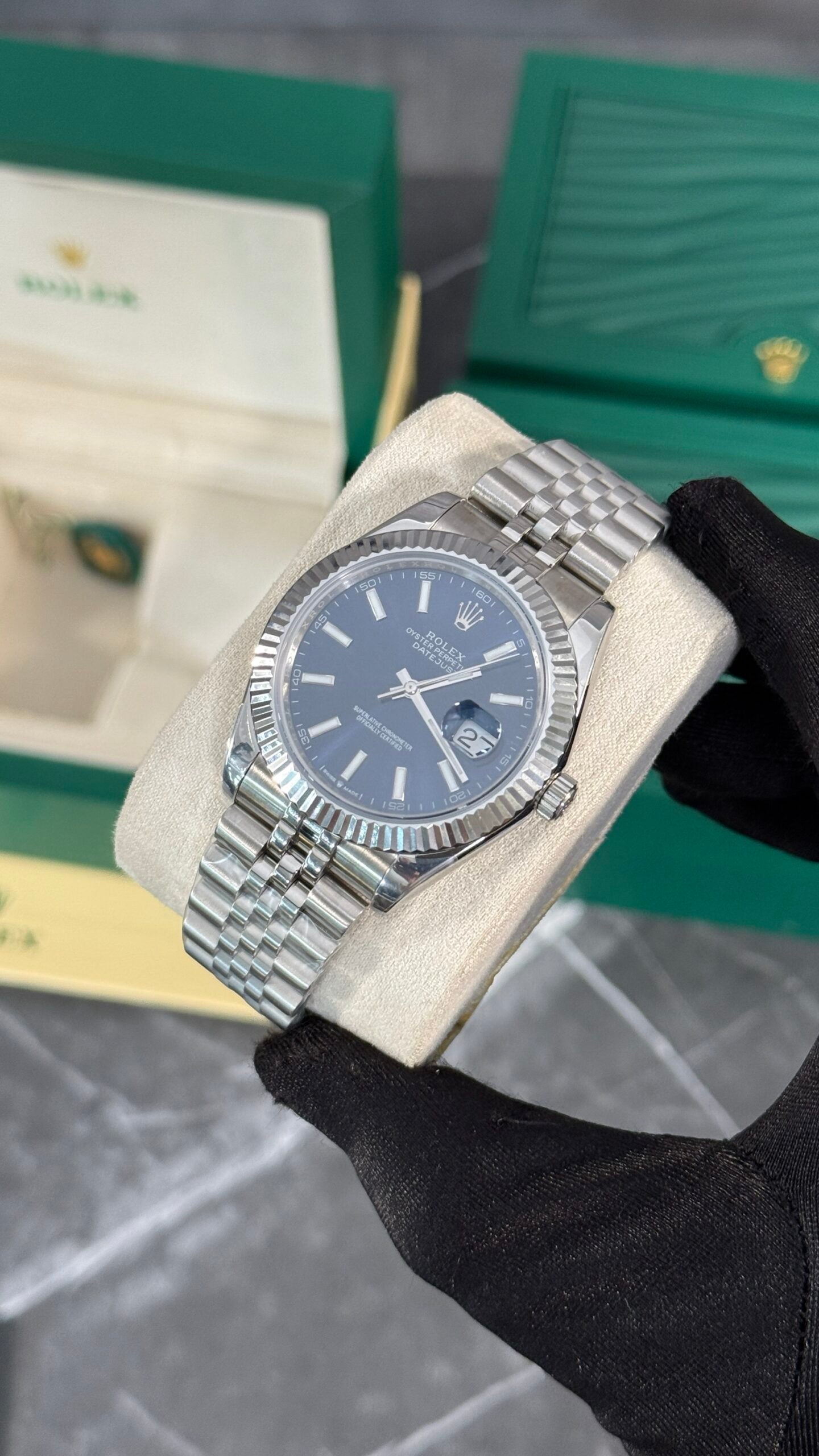RLX DATEJUST JUBILEE (PLATA/AZUL)