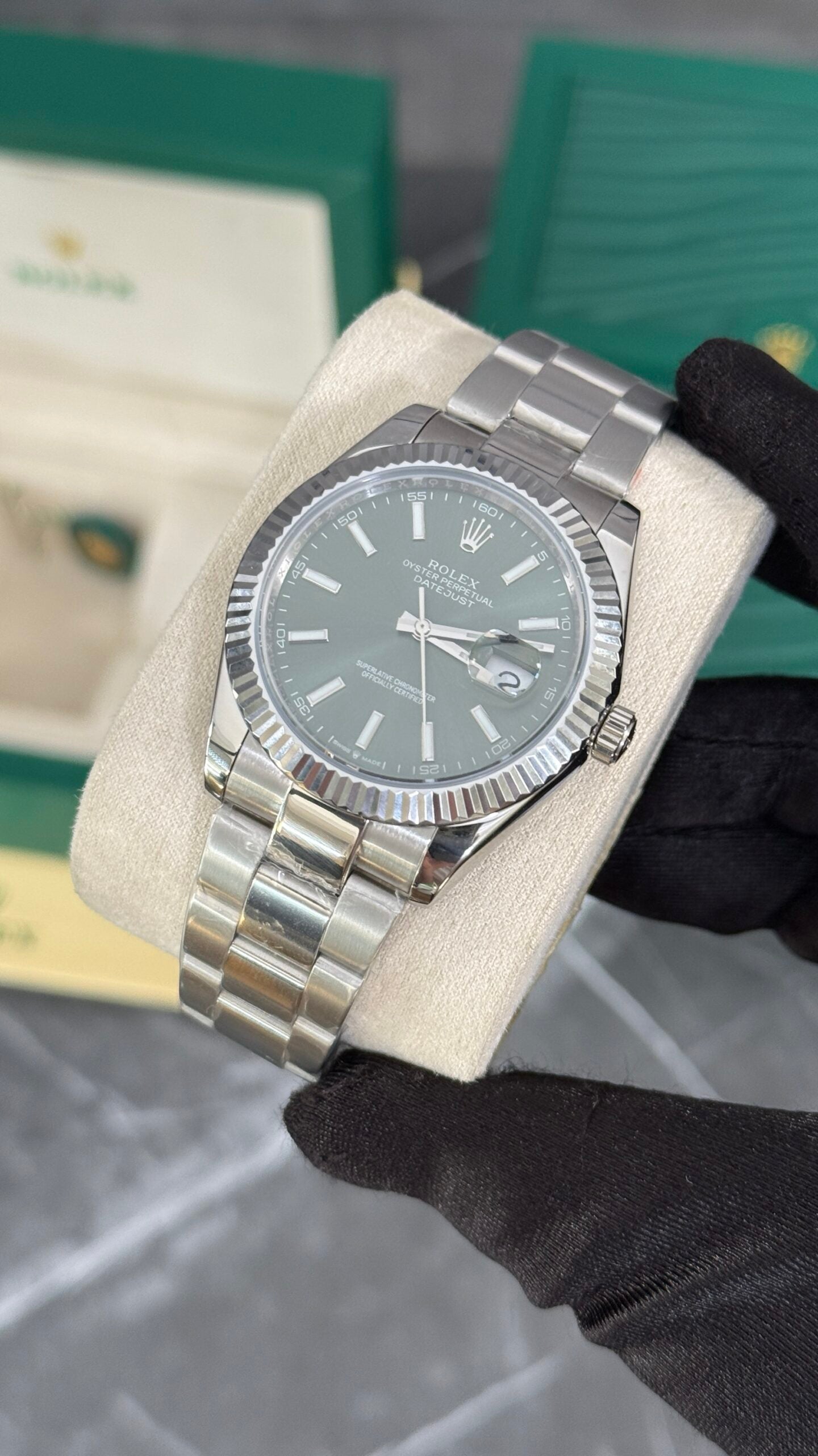 RLX DATEJUST (PLATA/VERDE)