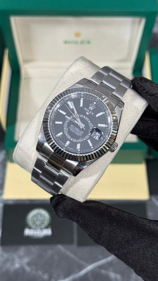 RLX SKY-DWELLER (PLATA/NEGRO)
