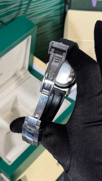 RLX YACHT-MASTER (NEGRO/ PLATA) GOMA