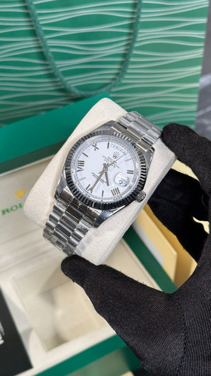 RLX DAY-DATE (PLATA/BLANCO-ROMANO)