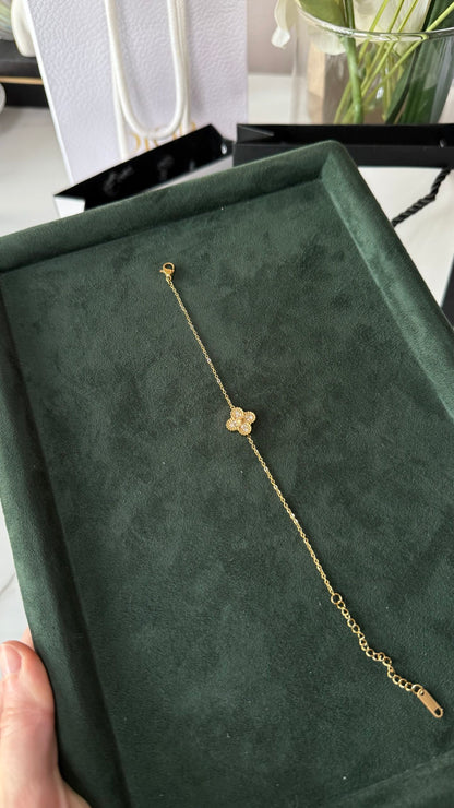 PULSERA ONE TRÉBOL BLANCO