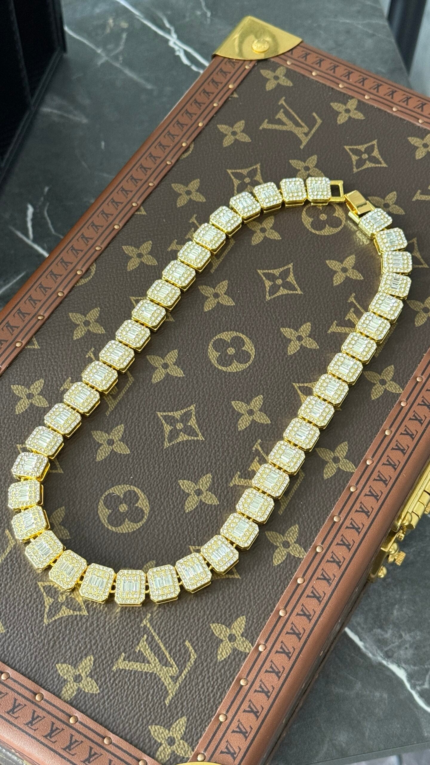 CADENA DIAMANTES ORO 50CM