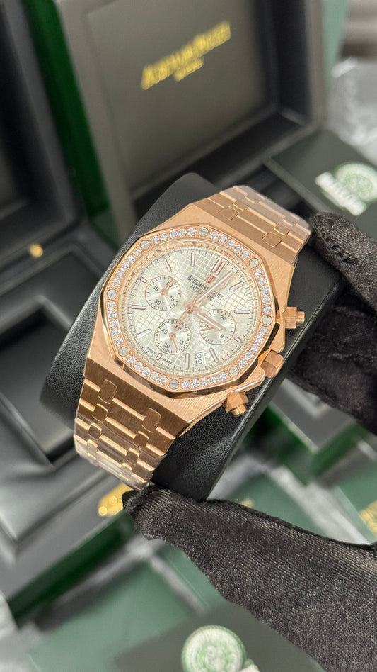 AP ROYAL OAK CRONÓGRAFO (ORO ROSA/BLANCO/DIAMANTES)