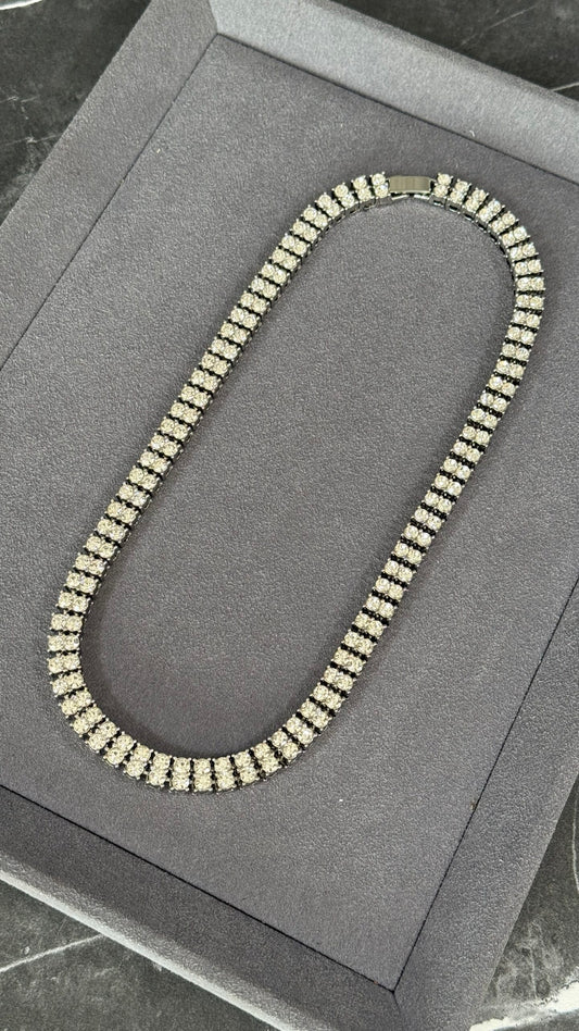 CADENA DIAMANTES PLATA