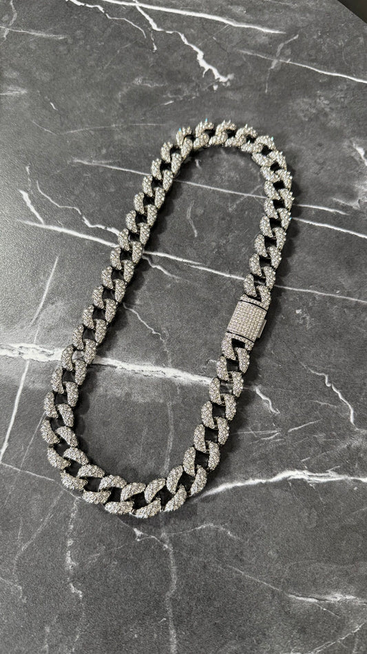 CADENA BRILLANTES PLATA