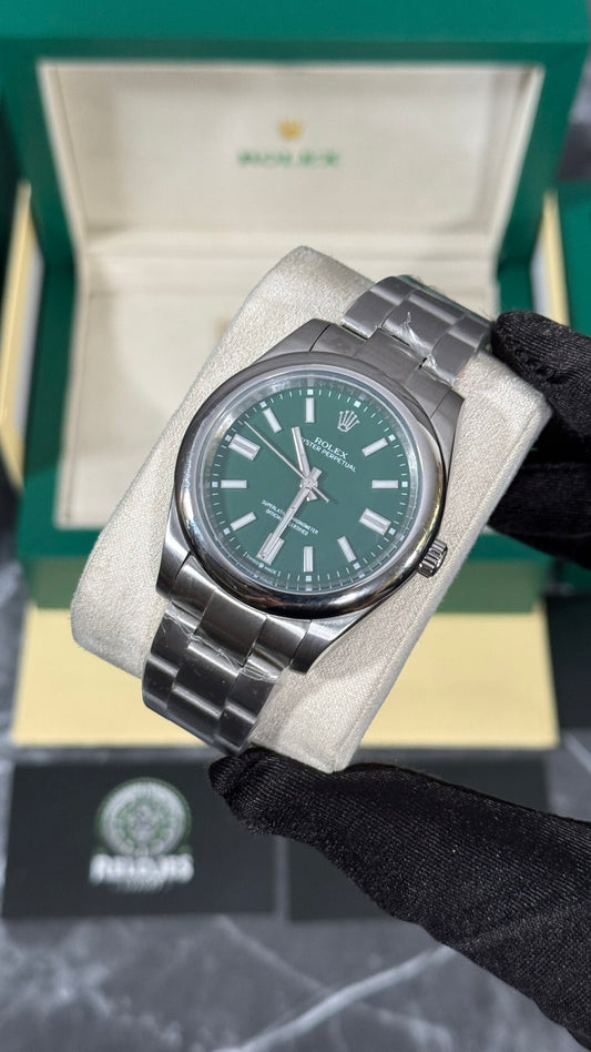 RLX OYSTER PERPETUAL (PLATA/VERDE)