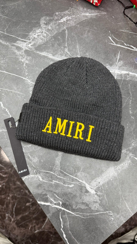 GORRO GRIS AMRI AMARILLO