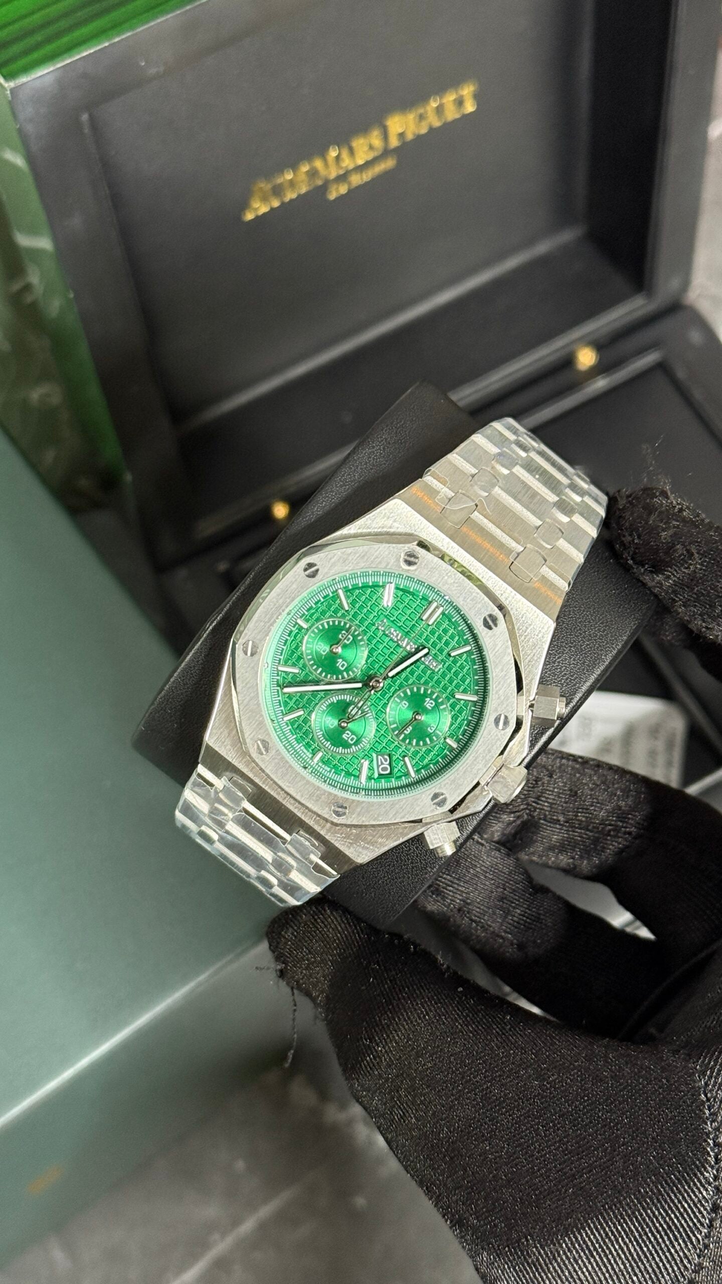 AP ROYAL OAK CRONÓGRAFO (PLATA/VERDE)
