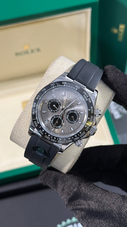 RLX DAYTONA (PLATA-NEGRO/GRIS) GOMA