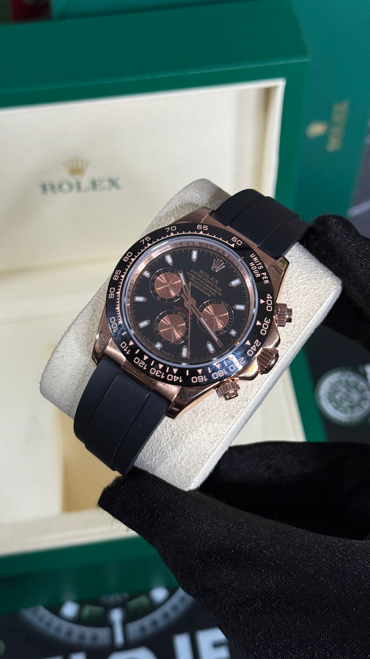 RLX DAYTONA (ORO ROSA/NEGRO) GOMA