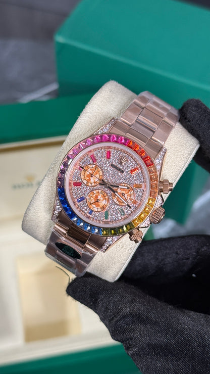 RLX DAYTONA RAINBOW (ORO ROSA/DIAMANTES)