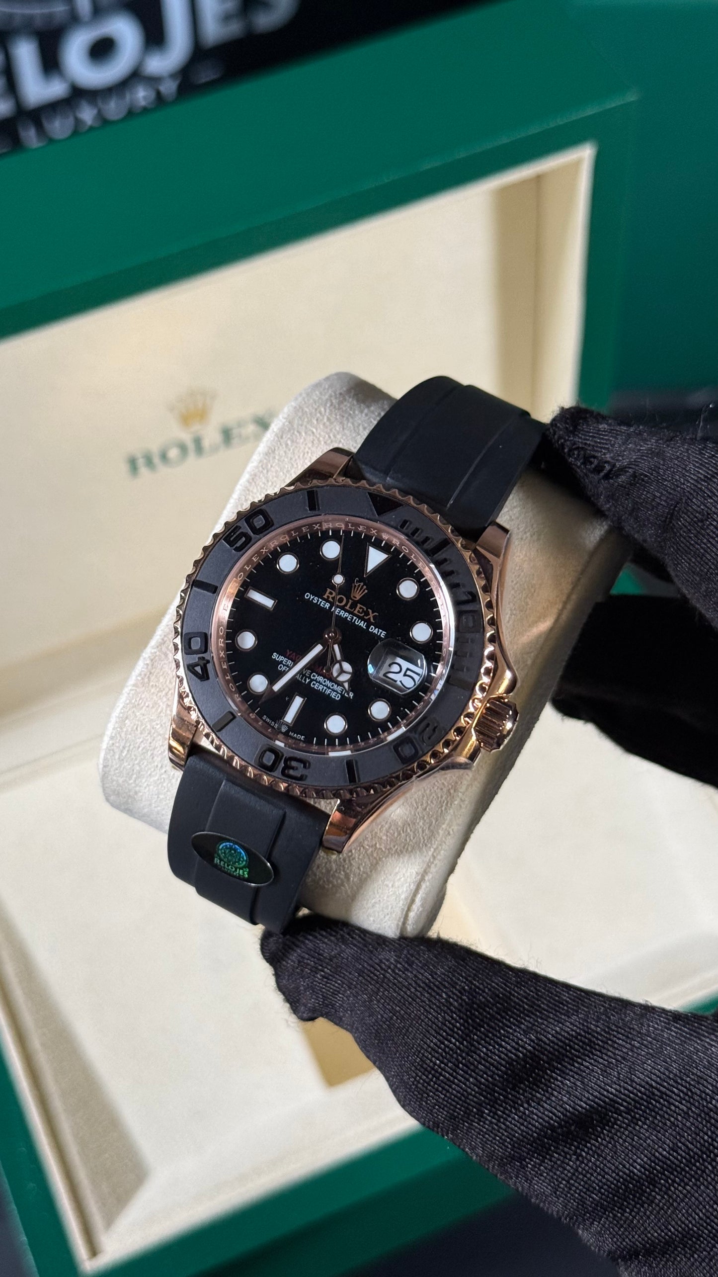 RLX YACHT-MAST (ORO ROSA / NEGRO) GOMA 40MM