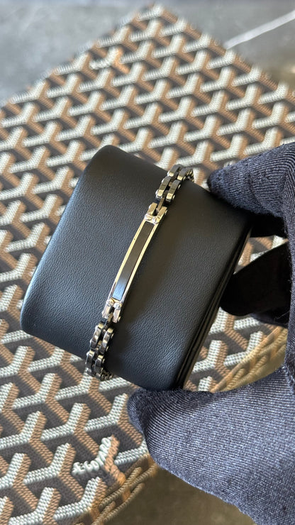 PULSERA PLATA/ NEGRO PANX