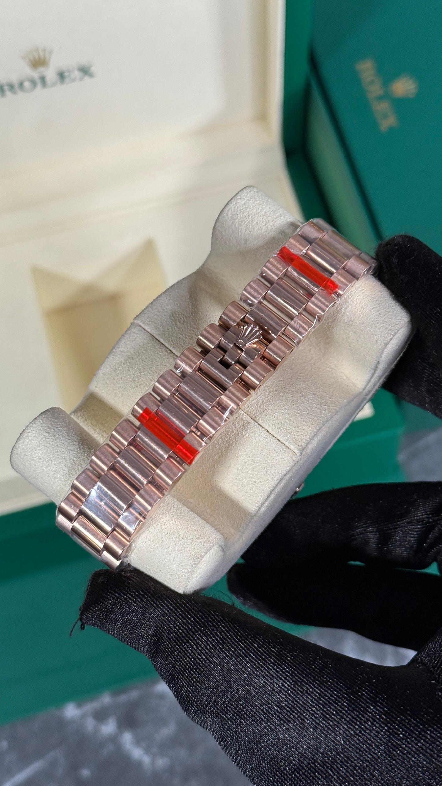 RLX DAY-DATE (ORO ROSA/VERDE-ROMANO)