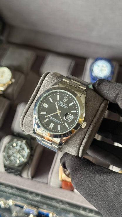 RLX DATEJST NEGRO/ PLATA OYST