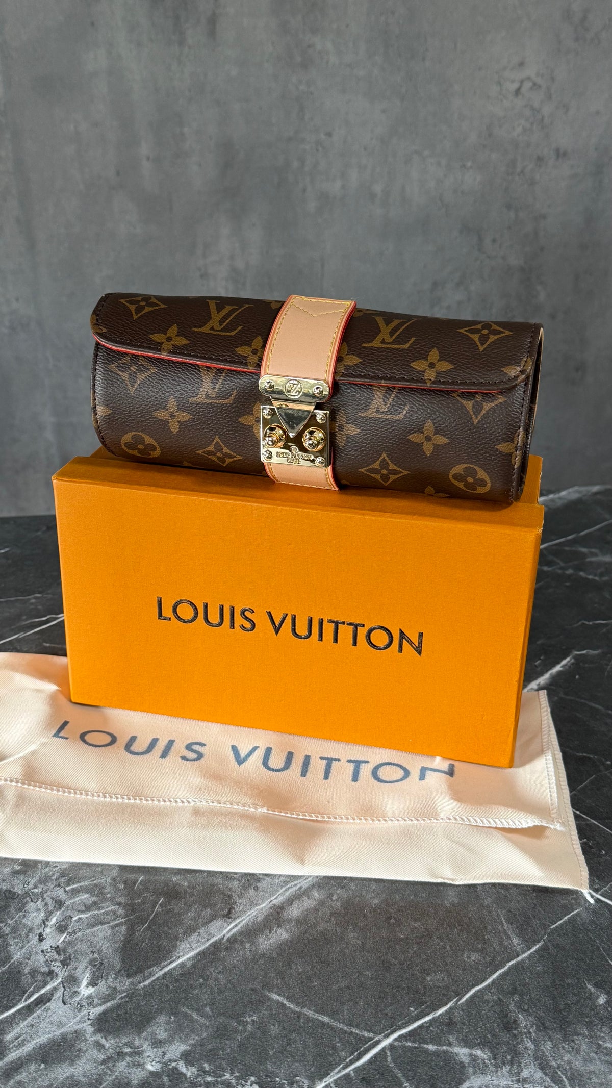 ESTUCHE LV JACOB MARRÓN X3 RELOJES