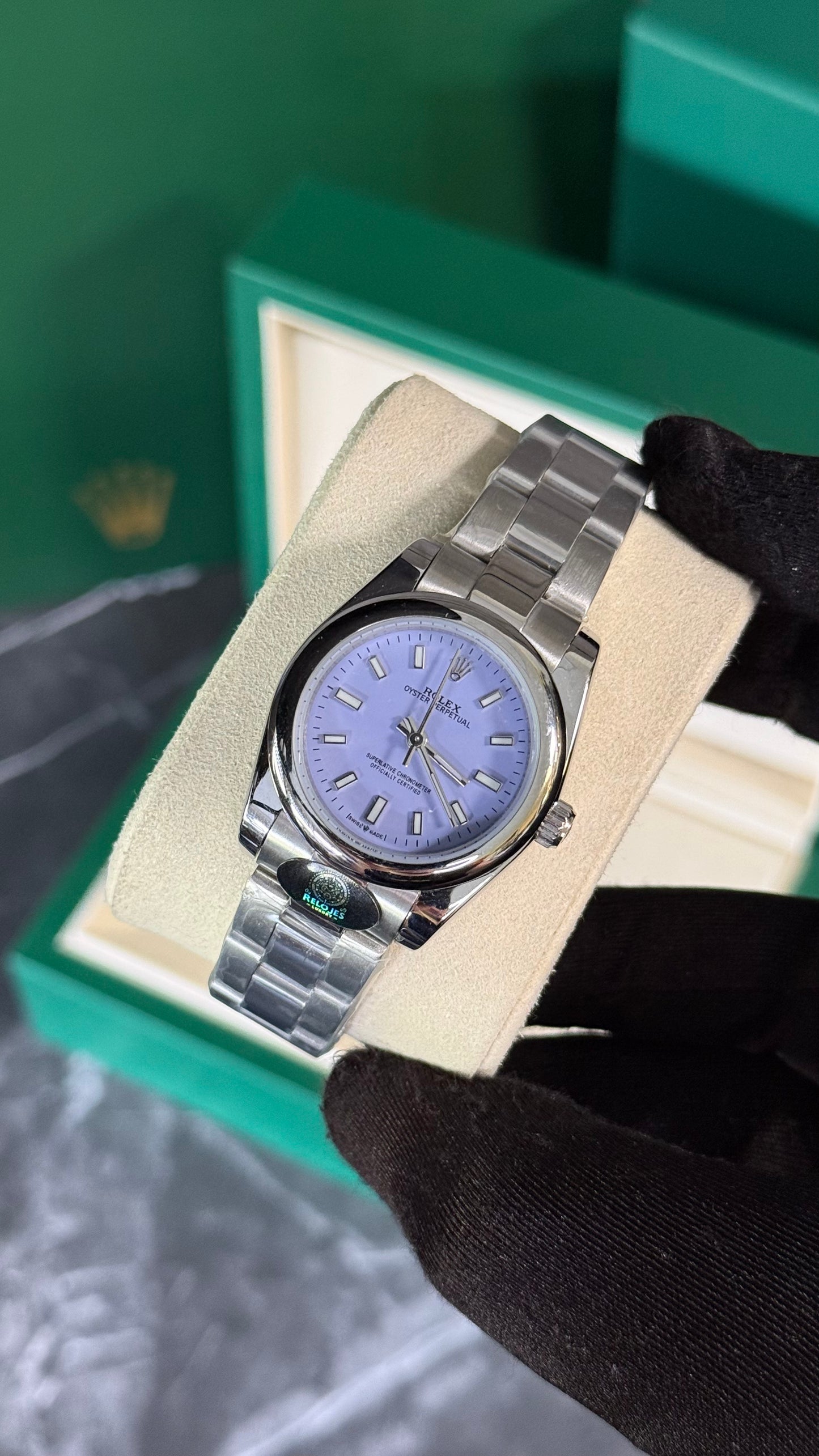 RLX OYSTER PERPETUAL (PLATA/LILA)